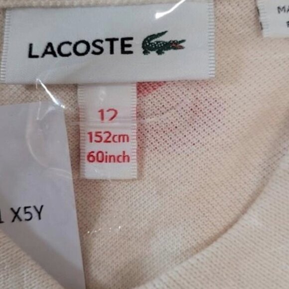 NIB Lacoste Girls Polka Dot Collared Short Sleeve Polo Shirt - Picture 5 of 11